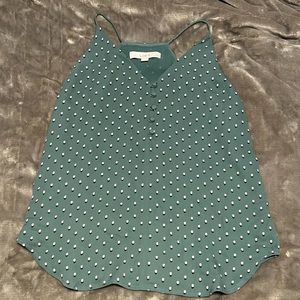 Green tank top with little pink flowers from the loft